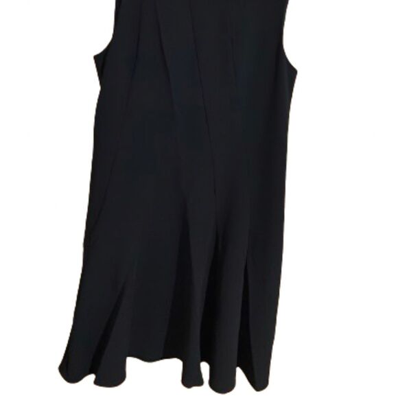 Theory WOMEN’s ASYM DRAPE ADMIRAL CREPE MINI BLACK DRESS Sz-8 - Picture 9 of 9